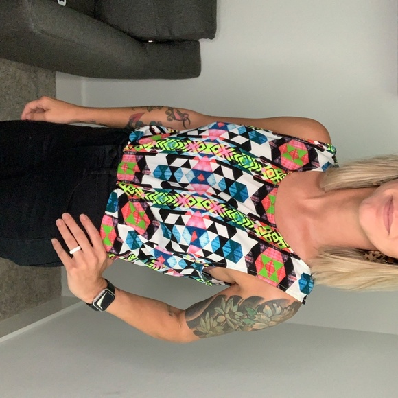 Neon Patterned Crop Top - Picture 2 of 3